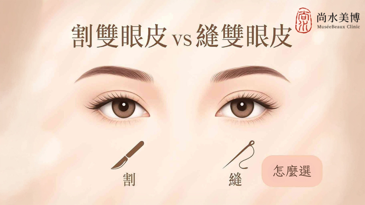 人臉的特寫影像,聚焦在他的雙眼皮上,該人用手框住眼睛,形成一個長方形。